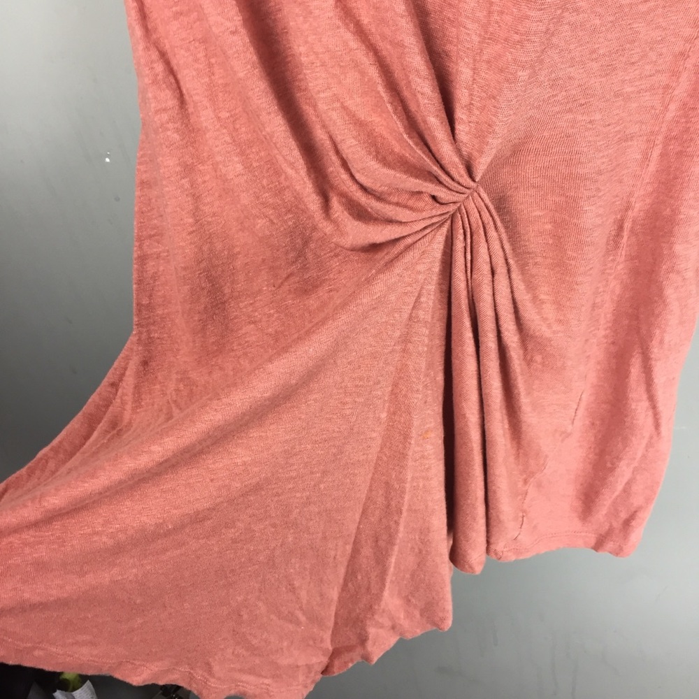 Mod Ref 100% Linen Gathered Drape Rolled Cuff Dre… - image 8